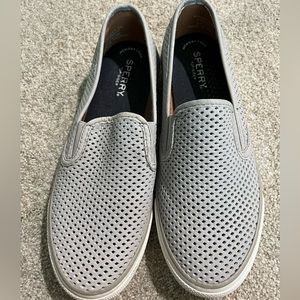 Grey Sperry Slip on Shoes. Size 8